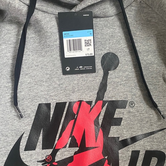 Nike Air Jordan Gray and Red Hoodie - Picture 3 of 3